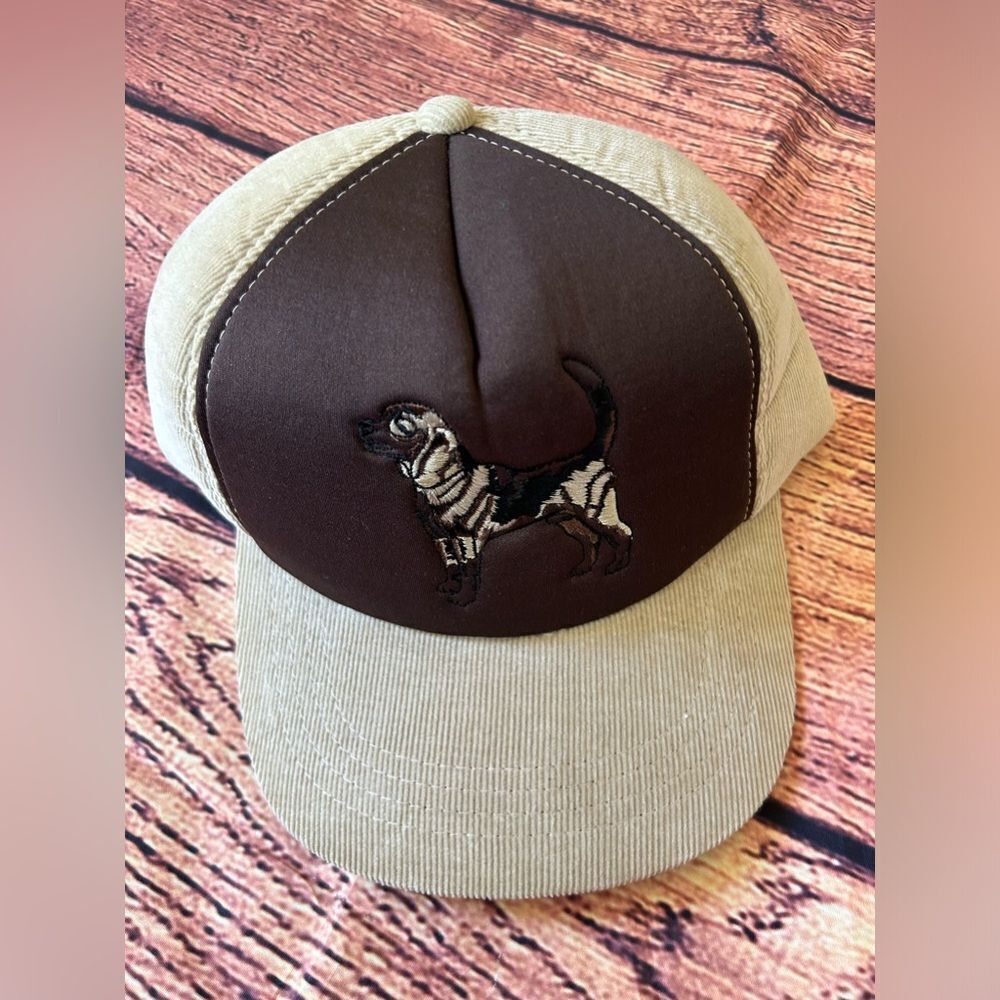 Vintage Winchester Corduroy Hat With Flaps & Stitched Dog Large